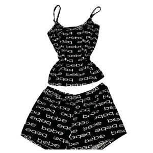 BeBe Size Small Loungewear Sleep Set Tank + Shorts